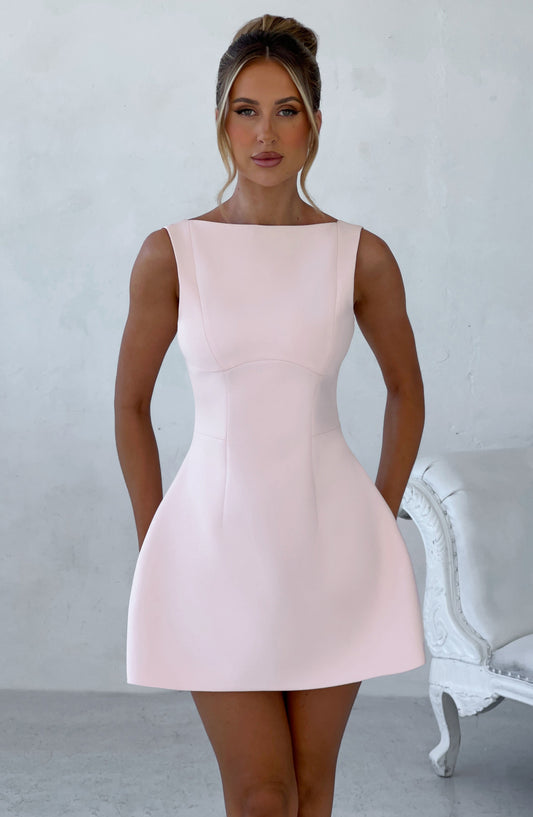 Alanis Mini Dress in Blush