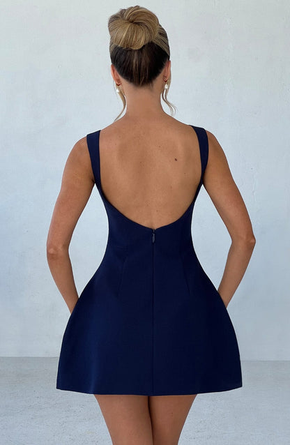 Alanis Mini Dress in Navy