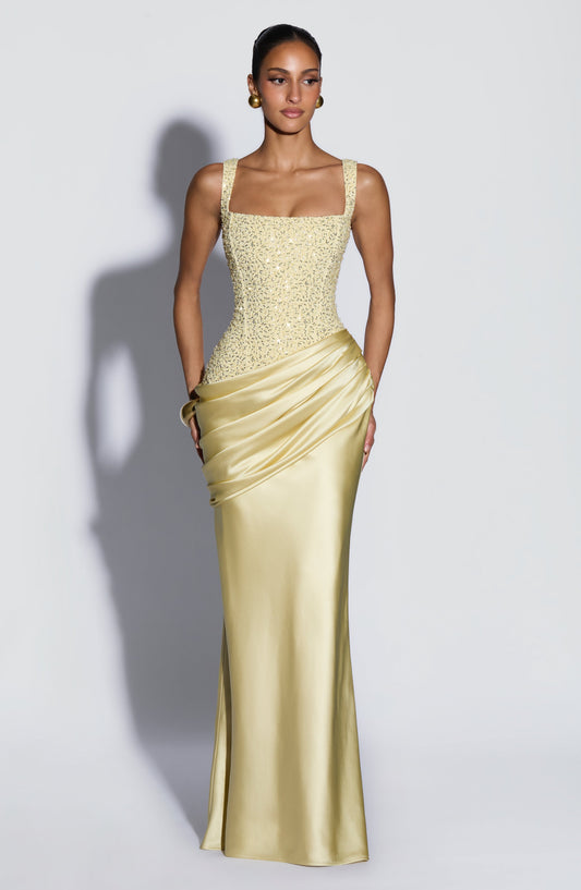 Alessandra Maxi Dress in Lemon
