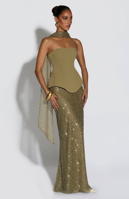 Allora Maxi Skirt in Sage