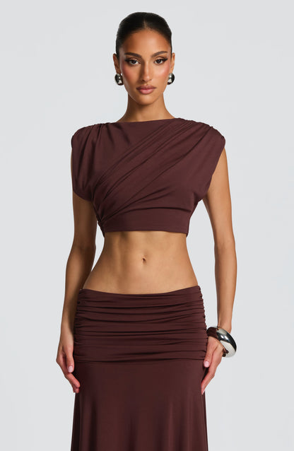 Amora Top in Plum Brown