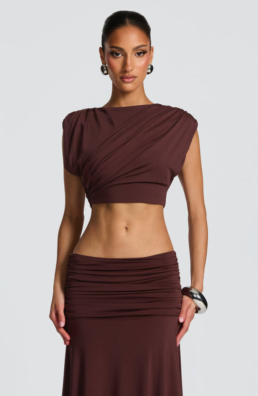 Amora Top in Plum Brown