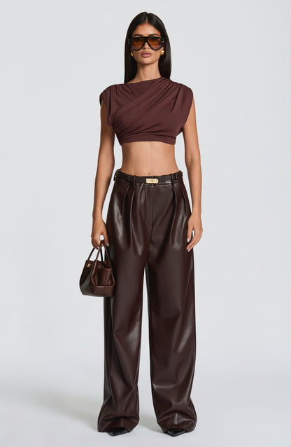 Amora Top in Plum Brown