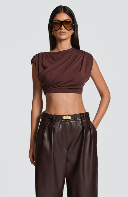 Amora Top in Plum Brown
