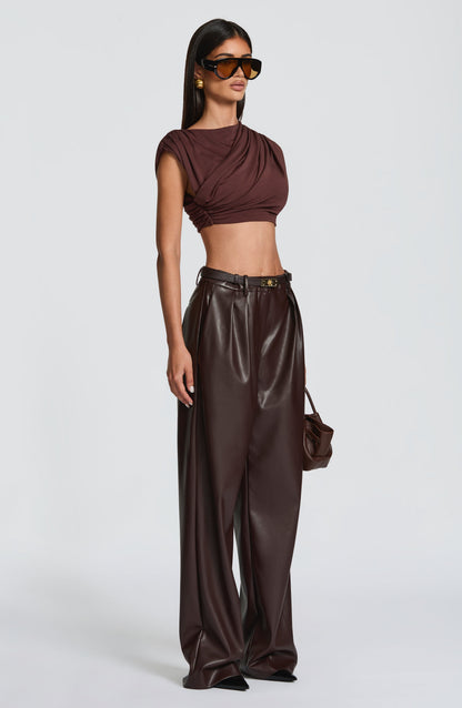 Amora Top in Plum Brown