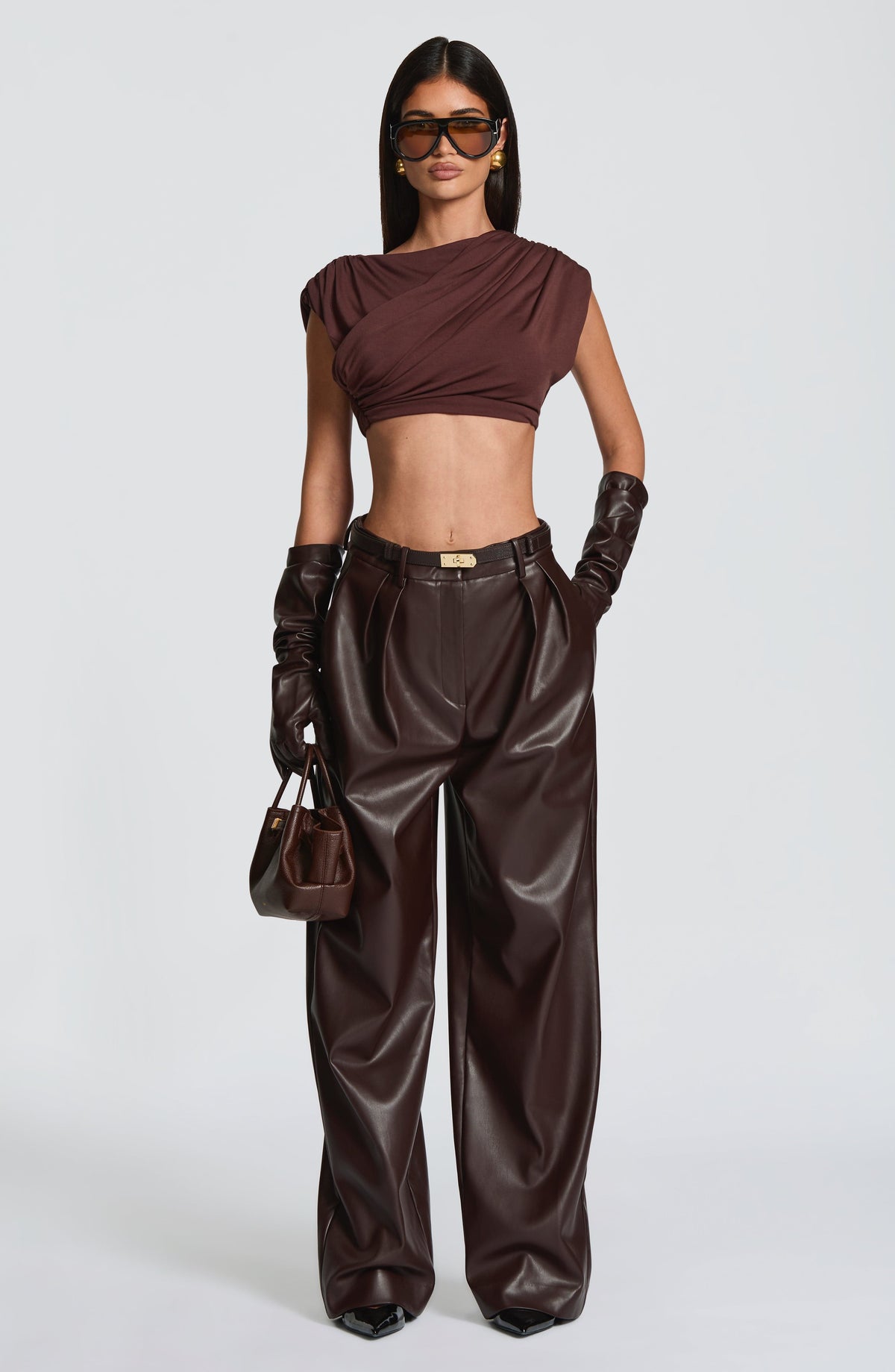 Amora Top in Plum Brown