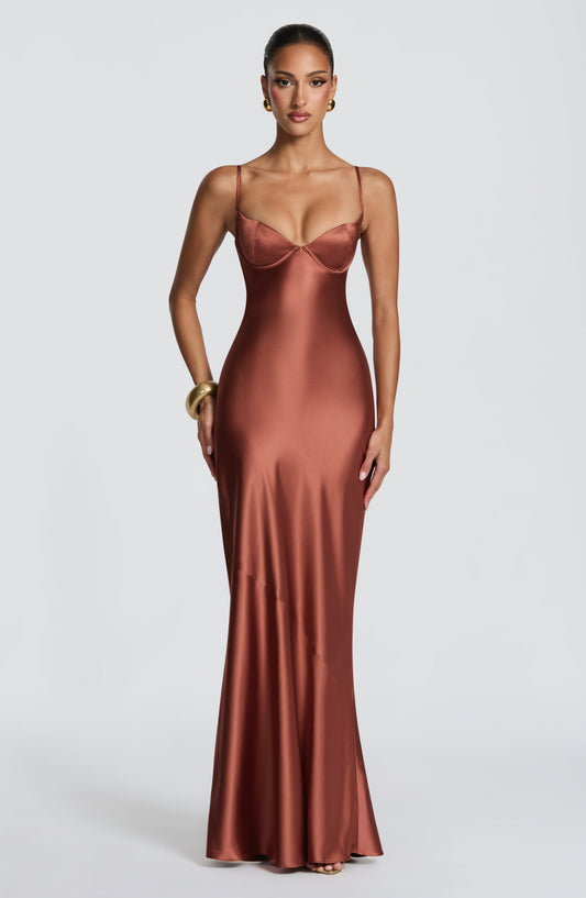 Amorella Maxi Dress in Rust