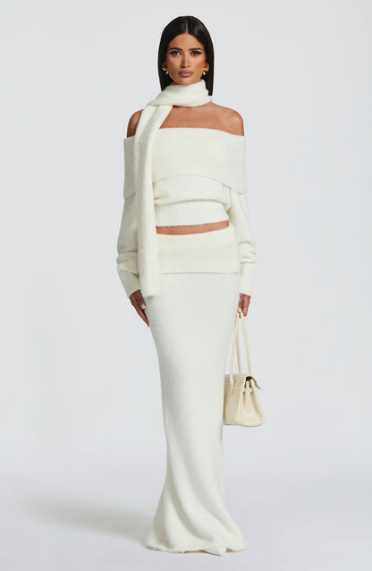 Andra Maxi Skirt in Ivory