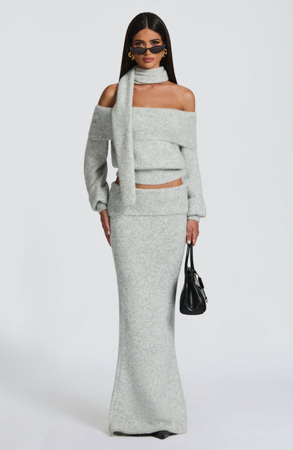 Andra Top in Light Grey Marl