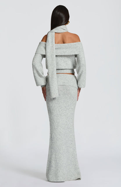 Andra Top in Light Grey Marl