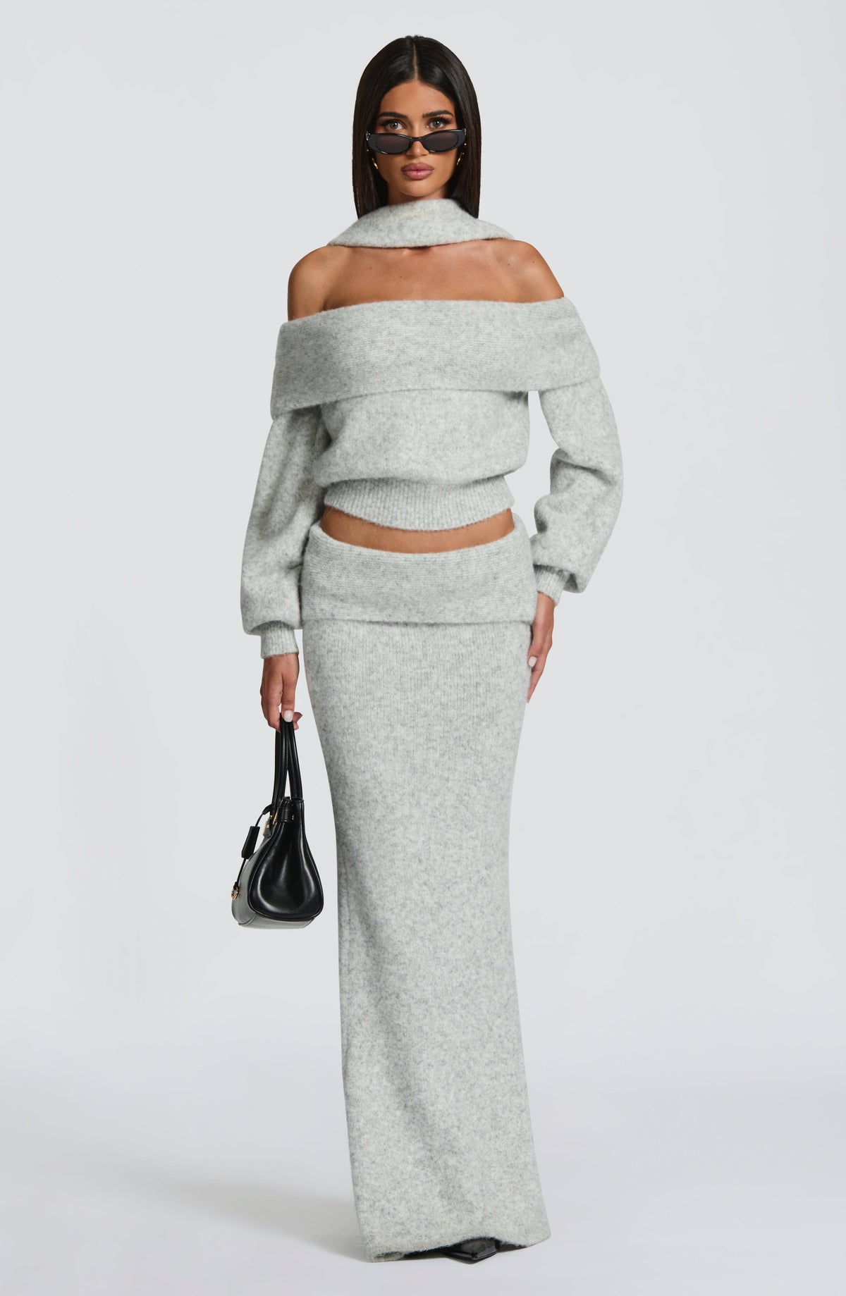 Andra Top in Light Grey Marl