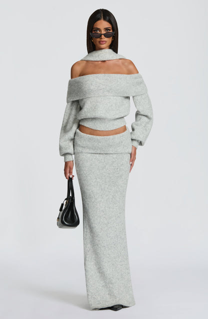 Andra Top in Light Grey Marl