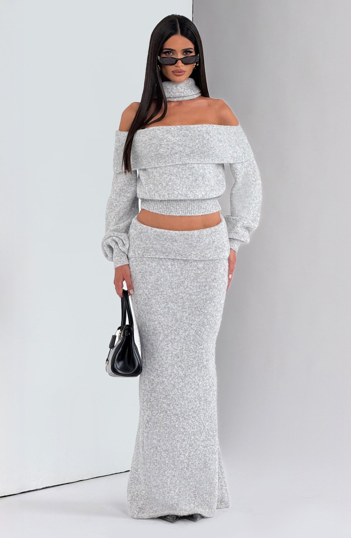 Andra Top in Light Grey Marl