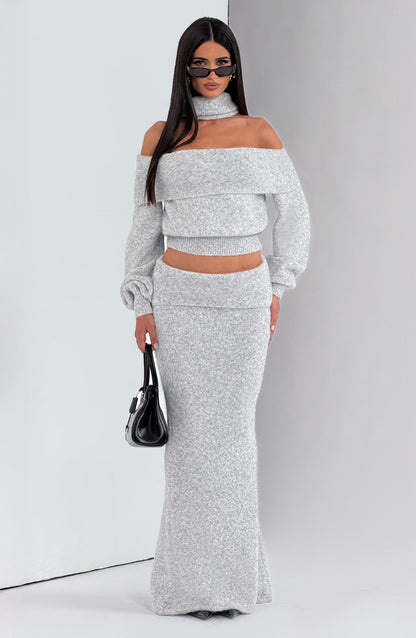 Andra Top in Light Grey Marl