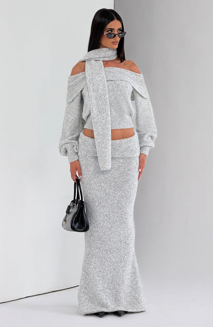 Andra Top in Light Grey Marl