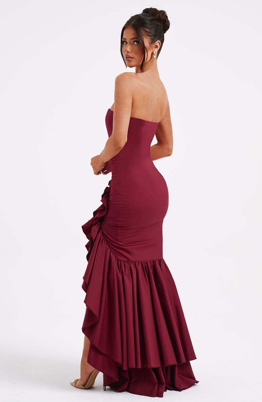 Angelique Maxi Dress in Burgundy