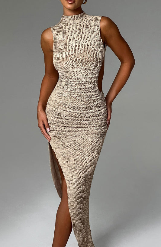 Aphaia Midi Dress in Beige