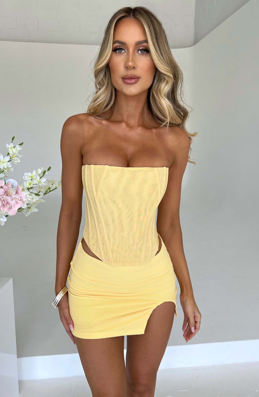 Aria Mini Skirt in Lemon