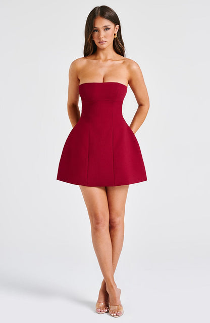 Asha Mini Dress in Wine