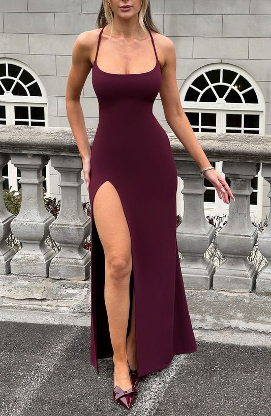Beatrix Maxi Dress in Cherry Lacquer