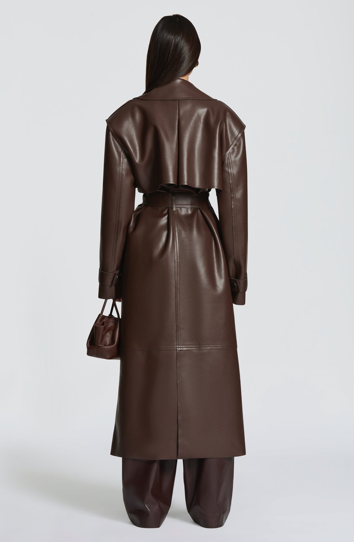 Brigitte Trench Coat in Plum Brown