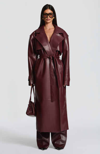 Brigitte Trench Coat in Plum