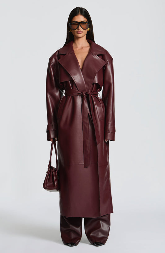 Brigitte Trench Coat in Plum