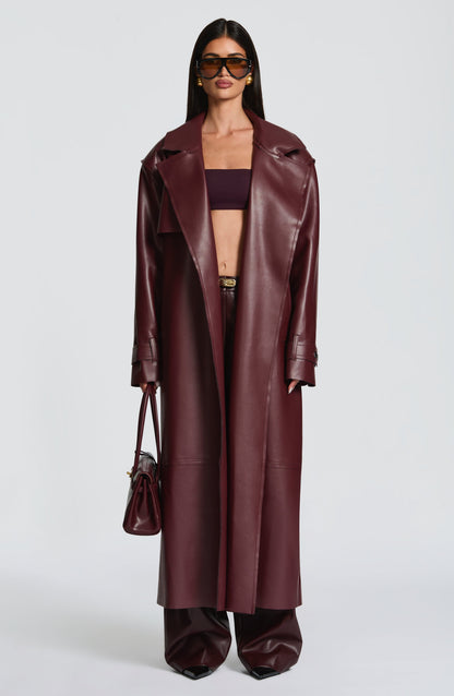 Brigitte Trench Coat in Plum