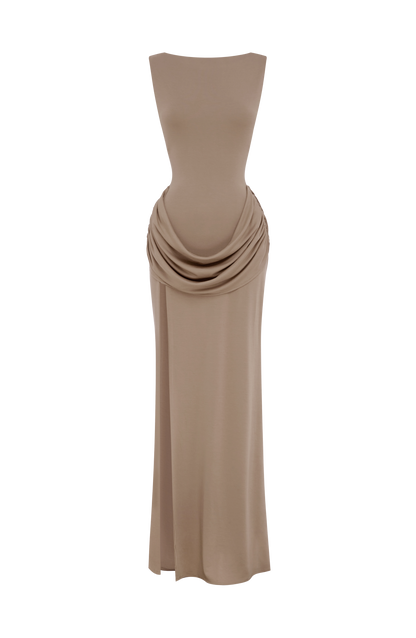 Bruna Maxi Dress in Stone