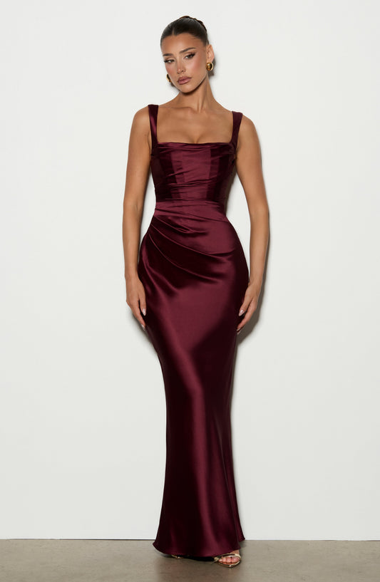 Calandra Maxi Dress in Cherry Lacquer