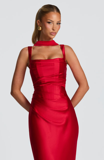Calandra Maxi Dress in Red