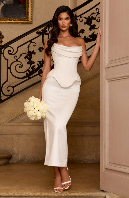 Calliope Midi Skirt in Ivory