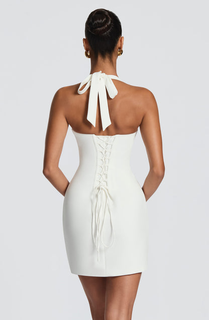 Cassara Mini Dress in Ivory