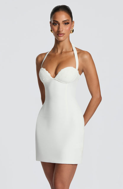 Cassara Mini Dress in Ivory