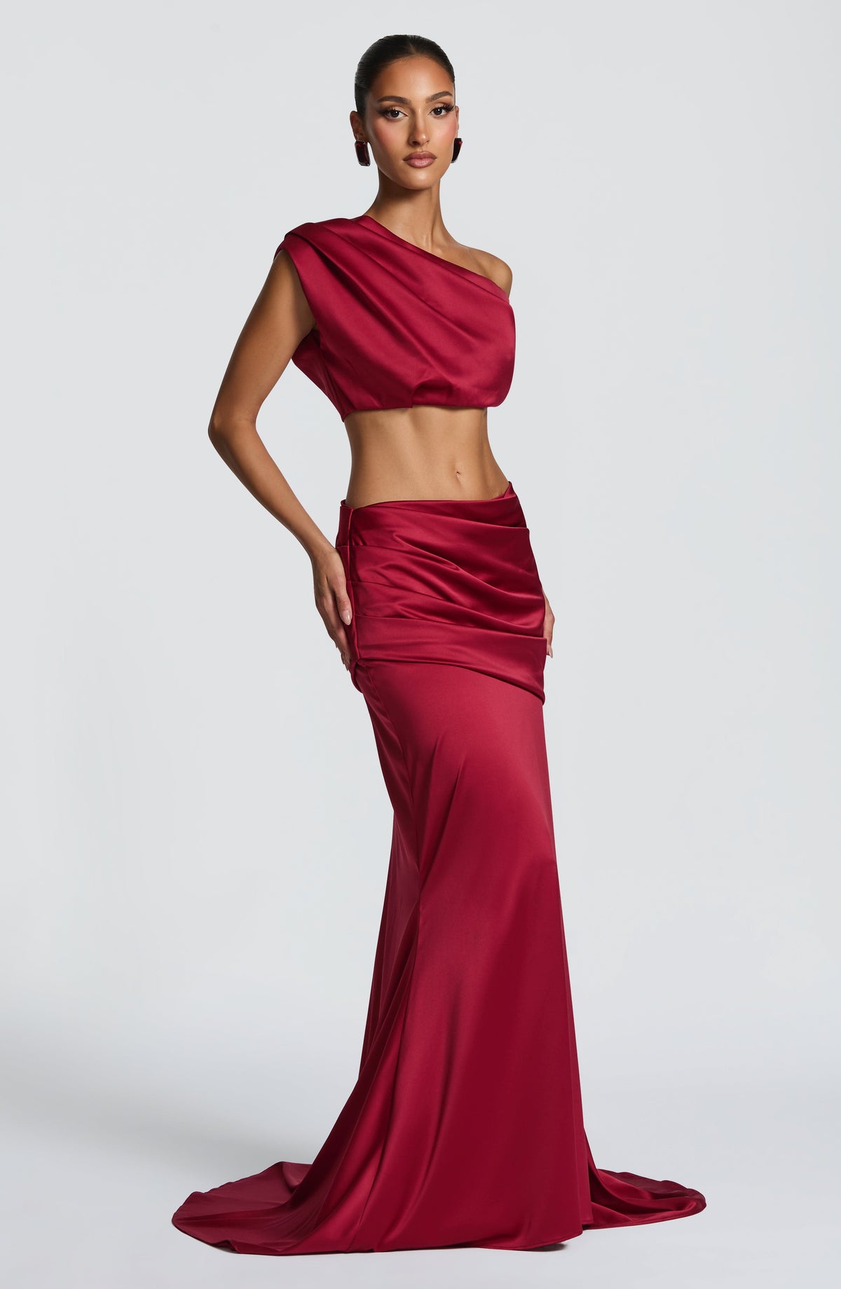 Claudine Maxi Skirt in Burgundy