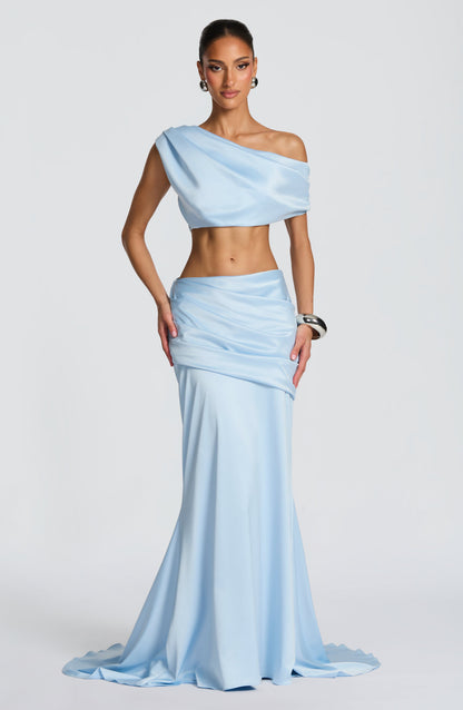 Claudine Maxi Skirt in Glacier Blue