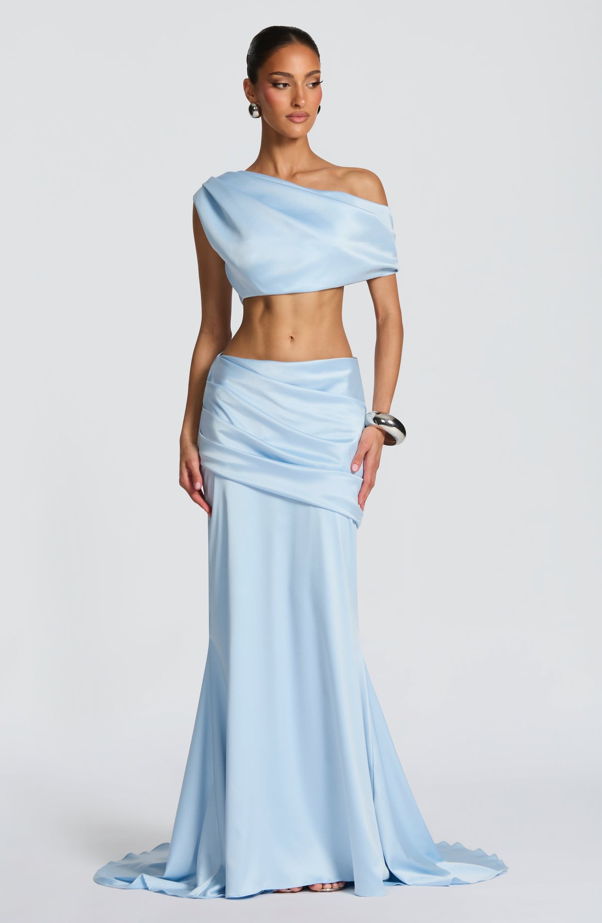Claudine Maxi Skirt in Glacier Blue