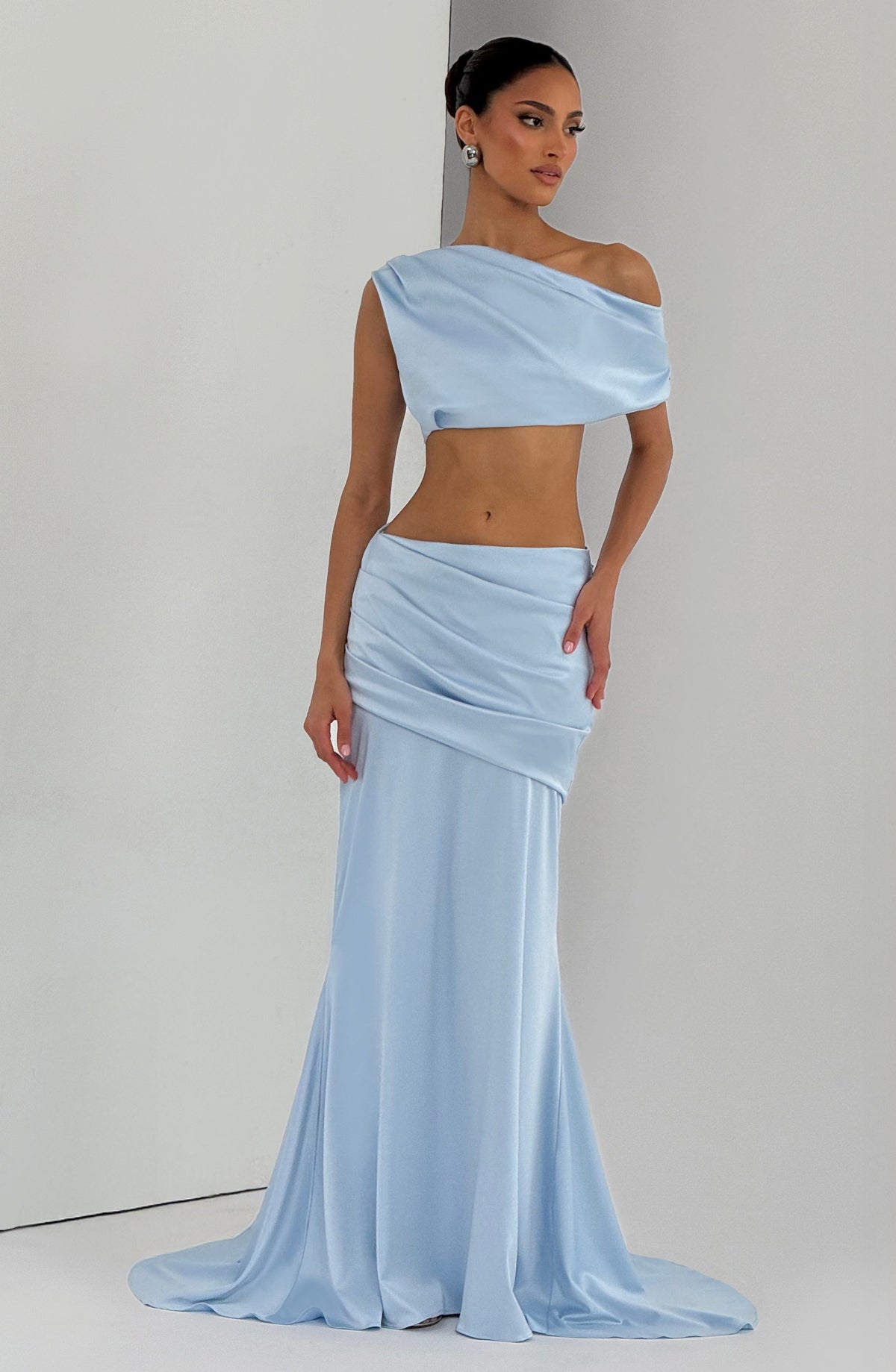 Claudine Maxi Skirt in Glacier Blue
