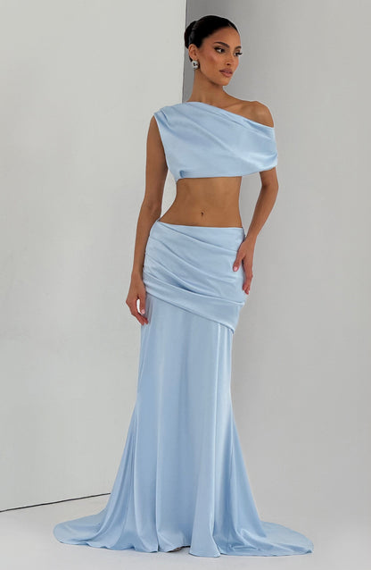 Claudine Maxi Skirt in Glacier Blue