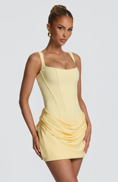 Cornessa Mini Dress in Lemon