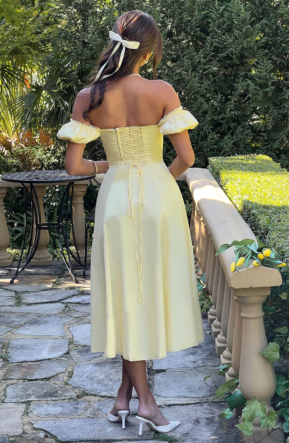 Courtenay Midi Dress in Lemon