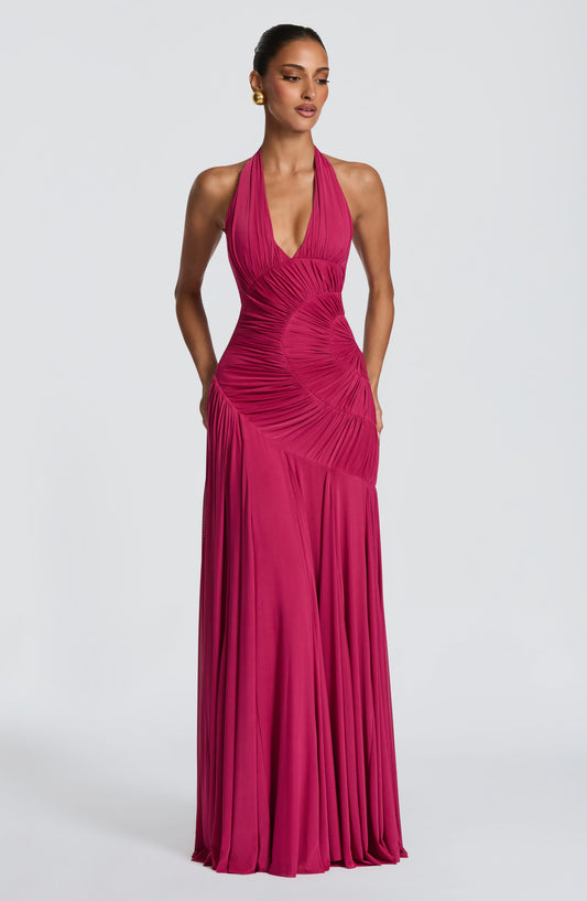 Covana Maxi Dress in Raspberry