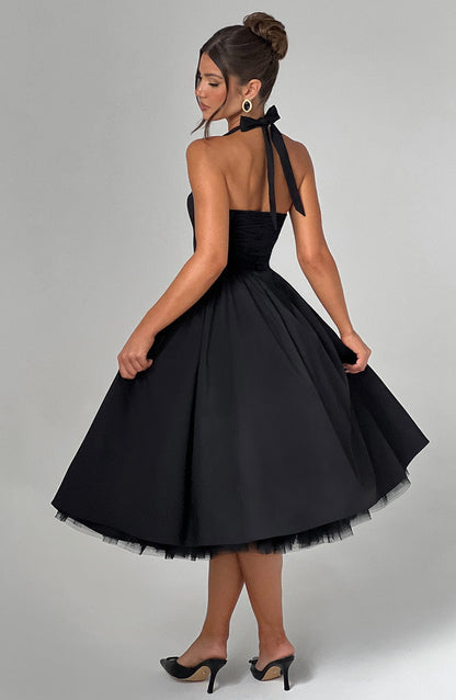 Cressia Midi Dress in Black