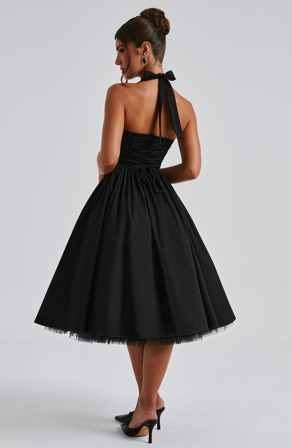 Cressia Midi Dress in Black