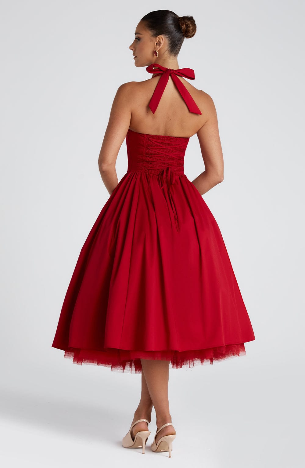 Cressia Midi Dress in Red