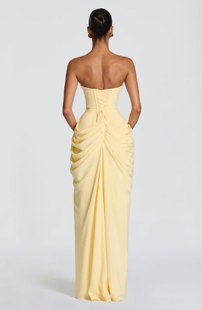 Cyrena Maxi Dress in Lemon