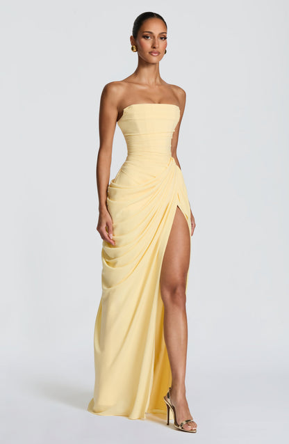 Cyrena Maxi Dress in Lemon