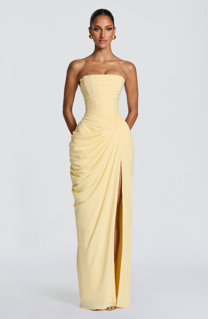 Cyrena Maxi Dress in Lemon