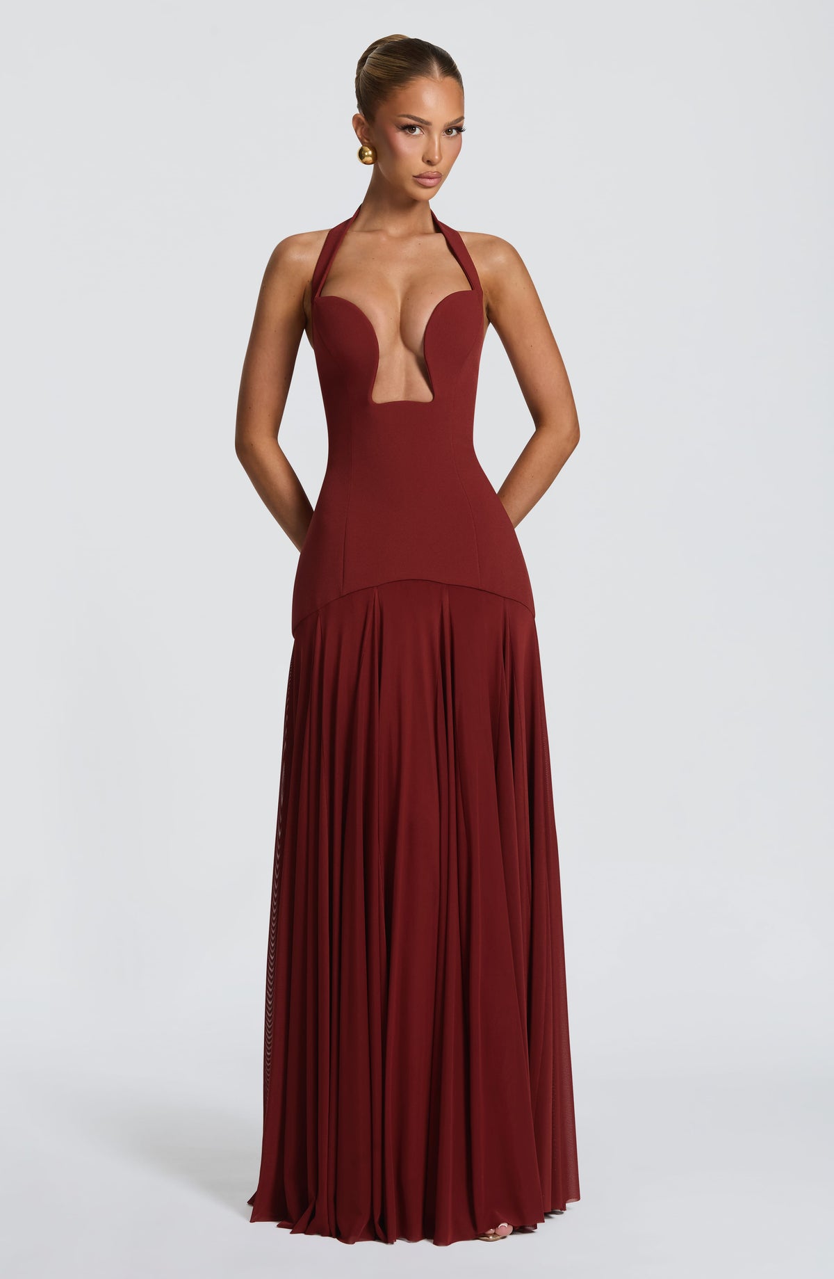 Cyrenna Maxi Dress in Deep Rust