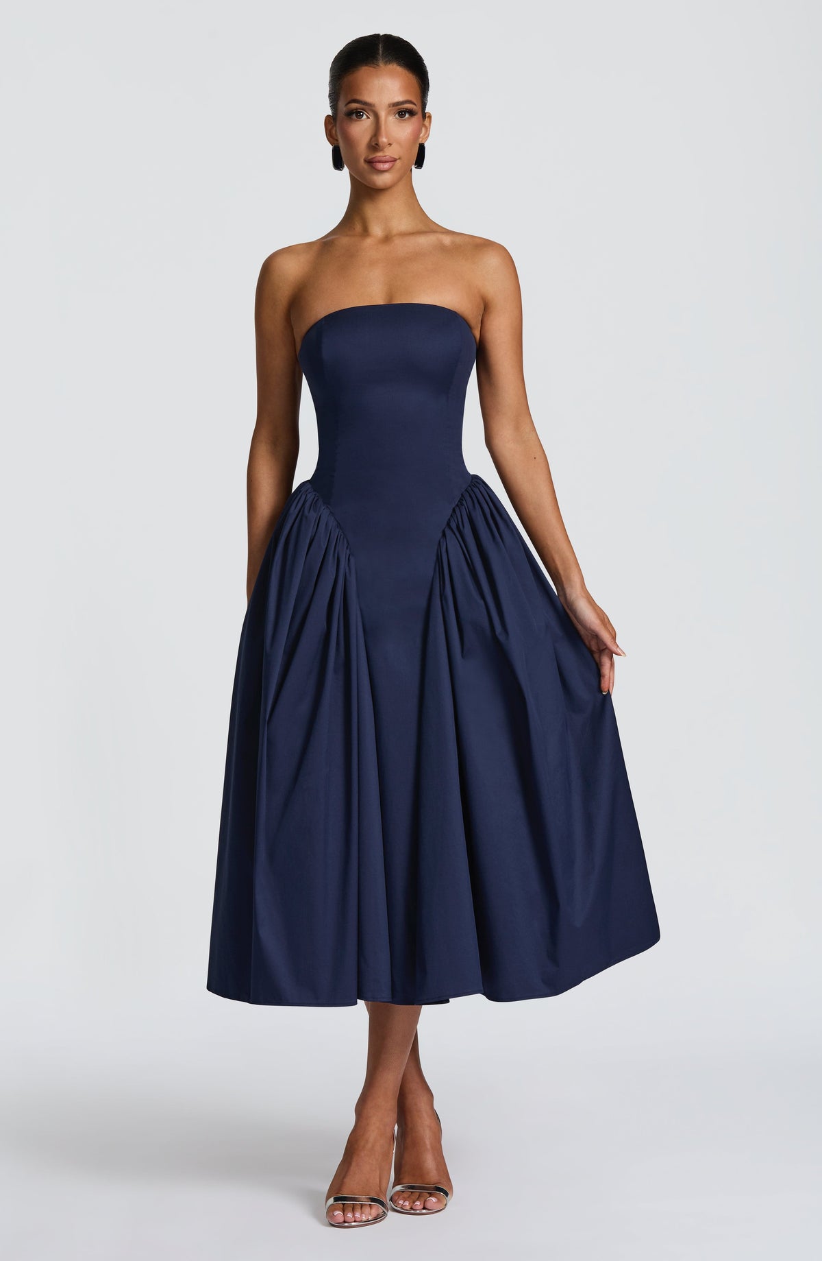 Darlena Midi Dress in Navy
